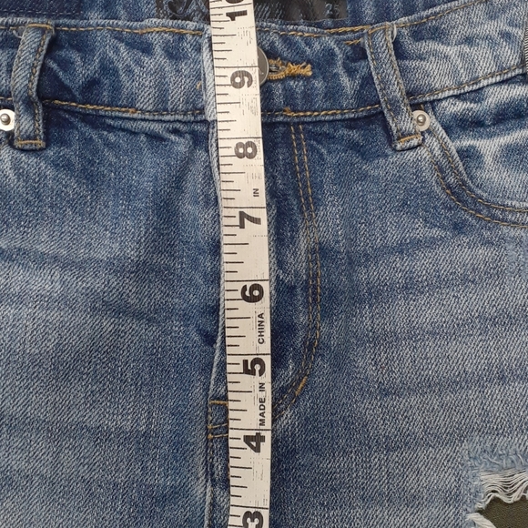 Blue Revival blue distressed jean shorts s… - Picture 10 of 14